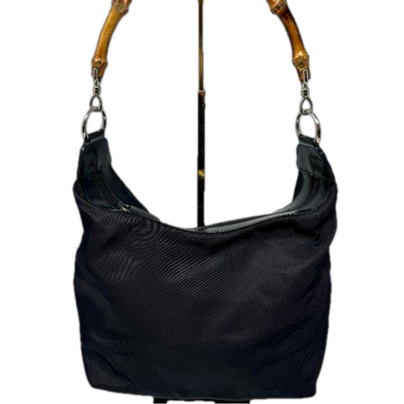 Gucci Authentic Women's Black Shoulder Bag with Bamboo Handle - Picture 1 of 5
